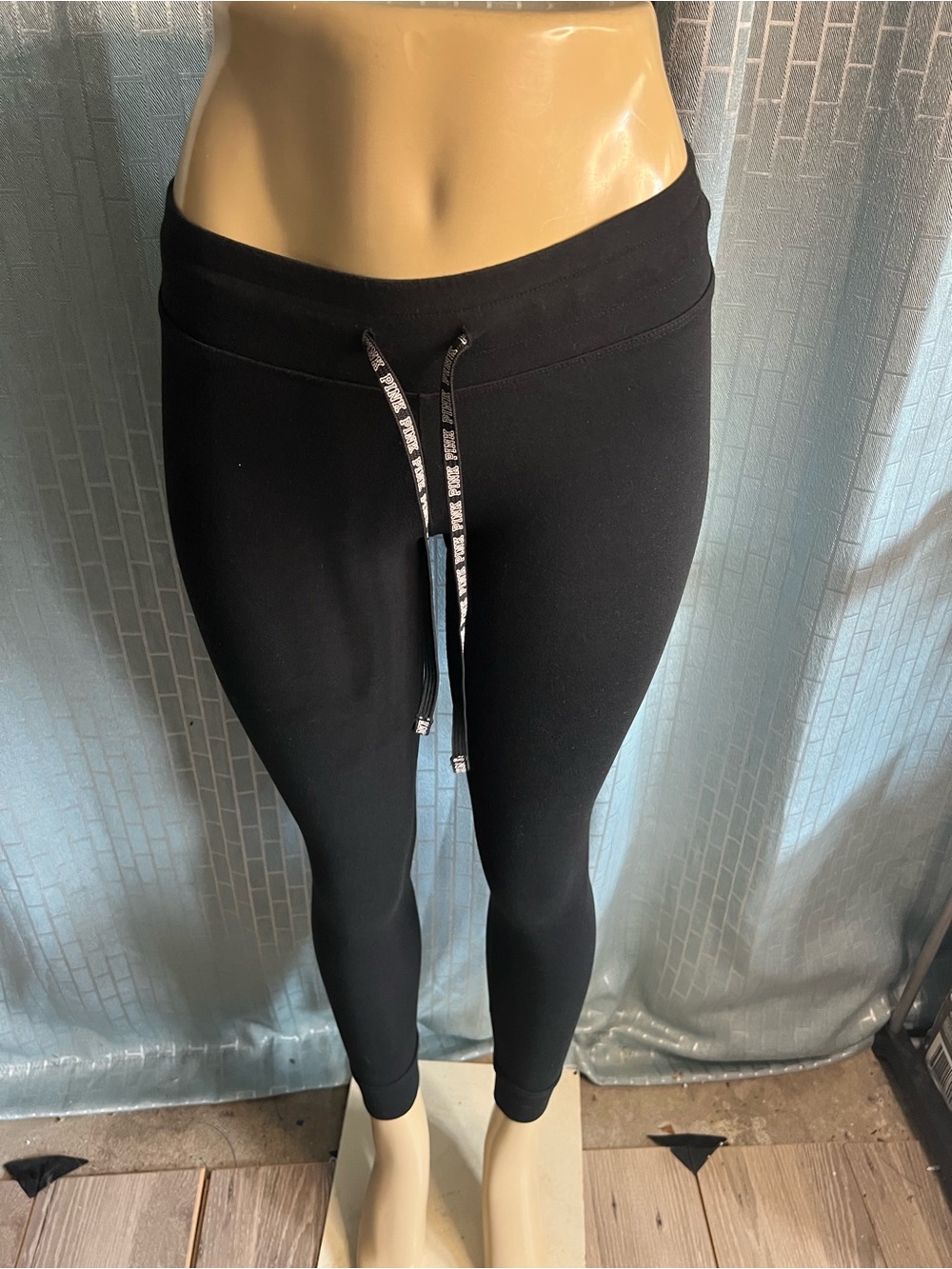 PINK Victoria's Secret Black High-Rise Leggings with Drawstring